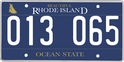 RI license plate 013065