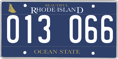 RI license plate 013066