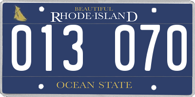 RI license plate 013070