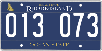 RI license plate 013073