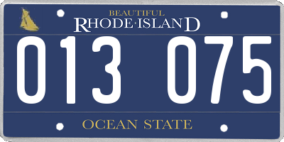 RI license plate 013075