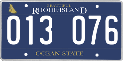 RI license plate 013076