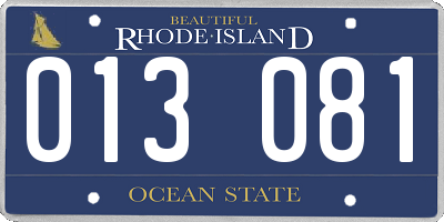 RI license plate 013081