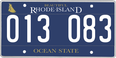 RI license plate 013083