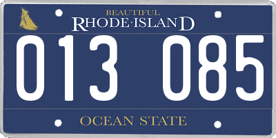 RI license plate 013085