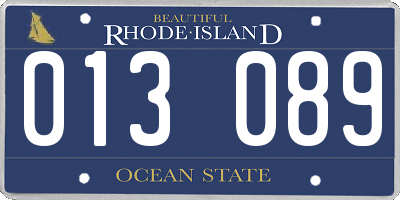 RI license plate 013089