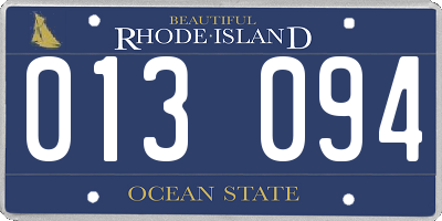 RI license plate 013094