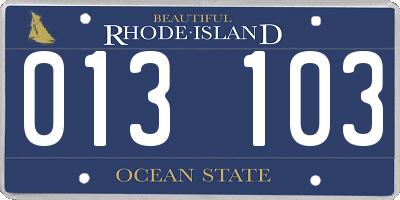 RI license plate 013103