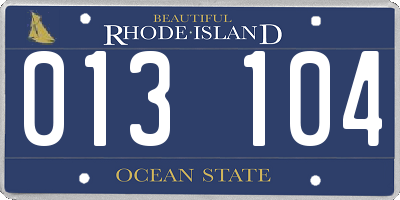 RI license plate 013104