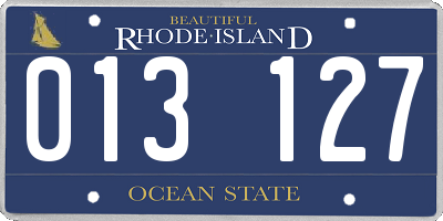 RI license plate 013127