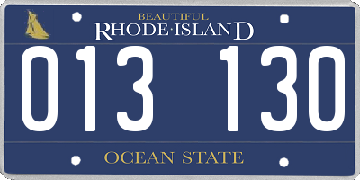 RI license plate 013130