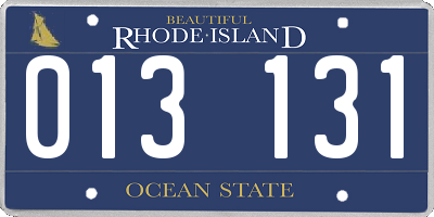 RI license plate 013131