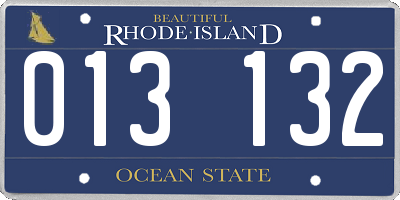RI license plate 013132