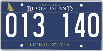 RI license plate 013140