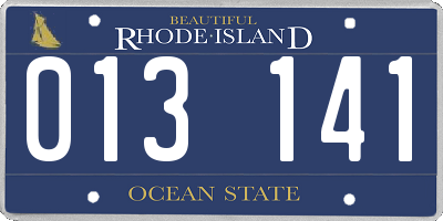 RI license plate 013141