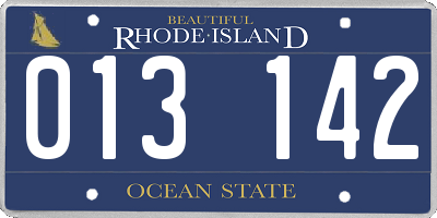 RI license plate 013142