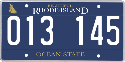 RI license plate 013145
