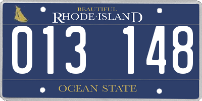 RI license plate 013148