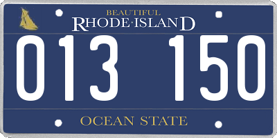 RI license plate 013150