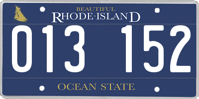 RI license plate 013152