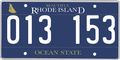 RI license plate 013153