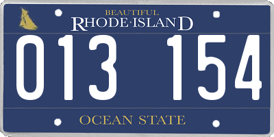 RI license plate 013154