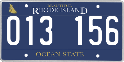RI license plate 013156