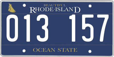 RI license plate 013157