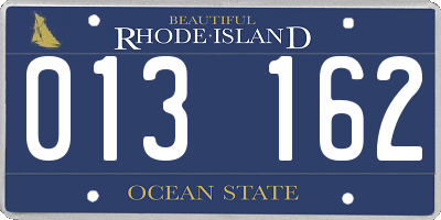 RI license plate 013162