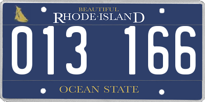 RI license plate 013166