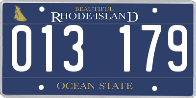 RI license plate 013179