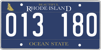 RI license plate 013180