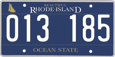 RI license plate 013185