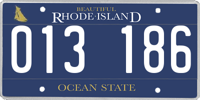RI license plate 013186