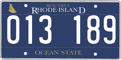 RI license plate 013189