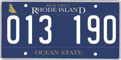 RI license plate 013190