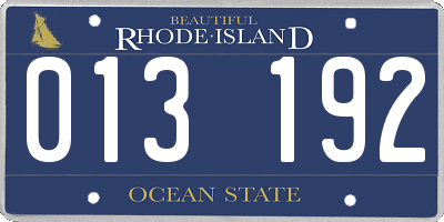 RI license plate 013192