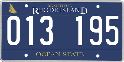 RI license plate 013195