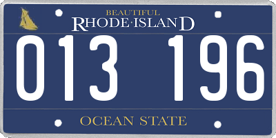 RI license plate 013196