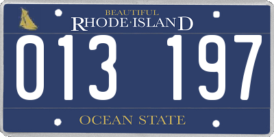 RI license plate 013197