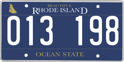 RI license plate 013198