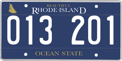 RI license plate 013201