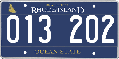 RI license plate 013202