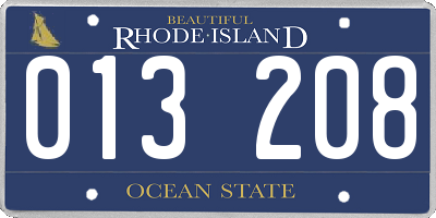 RI license plate 013208