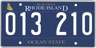 RI license plate 013210