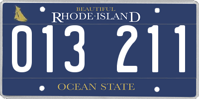RI license plate 013211