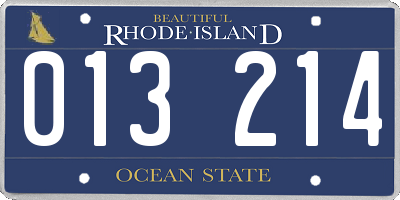 RI license plate 013214