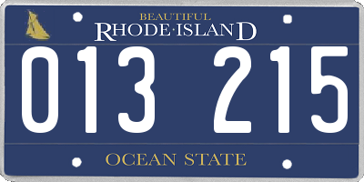 RI license plate 013215