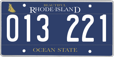 RI license plate 013221