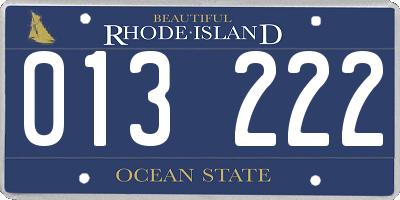 RI license plate 013222